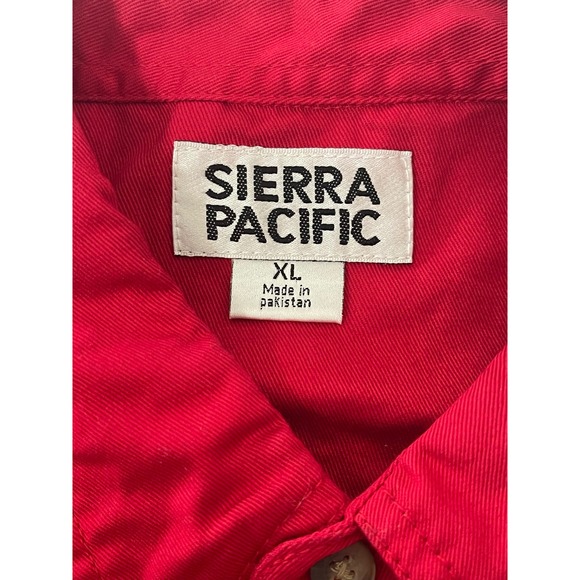 Sierra Pacific Men XL Red Cotton Twill Short Sleeve Button Down Shirt NWT preppy - Picture 5 of 8